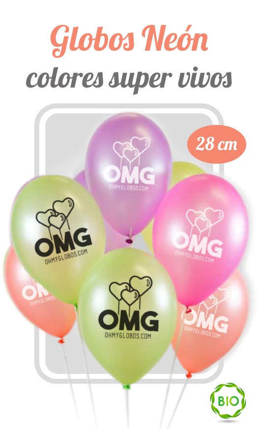 Globos neon 28cm impresos